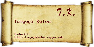 Tunyogi Kolos névjegykártya